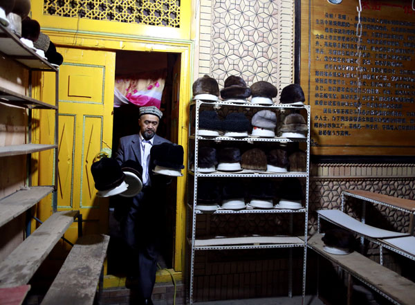 A hat store back in business after the renovation.